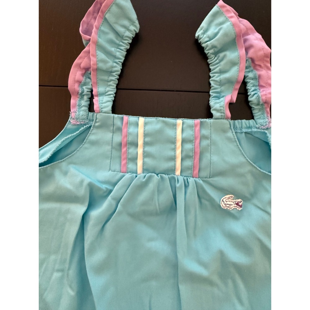VTG IZOD Lacoste Baby Bubble Romper Size 18 Months Blue Sleeveless One-Piece